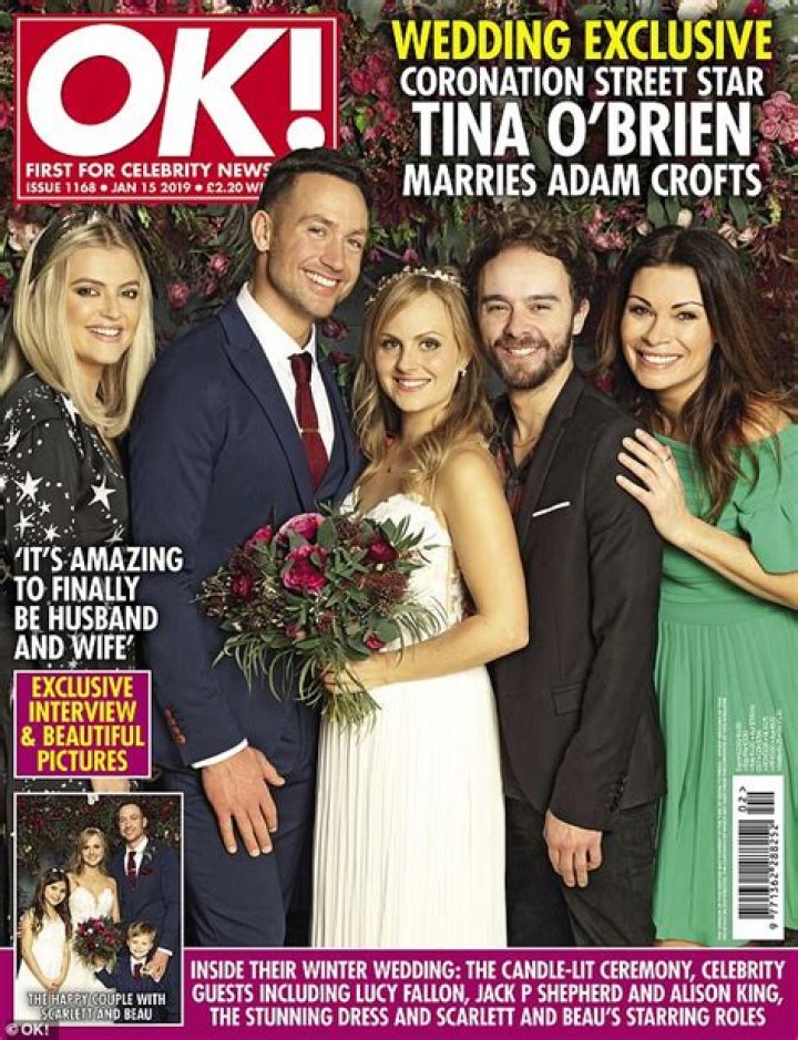 Coronation Street star Tina O’Brien marries her long term boyfriend Adam Crofts in a star-studded wedding!