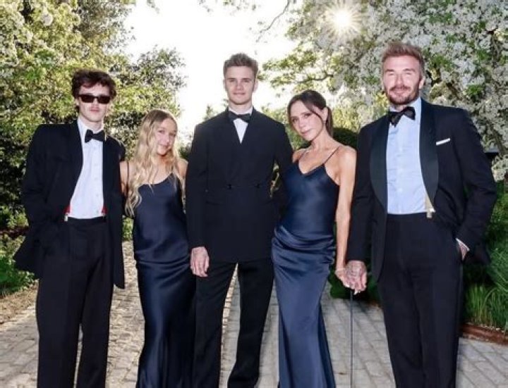 	David & Harper Beckham attend Team England’s match in the World Cup QF	