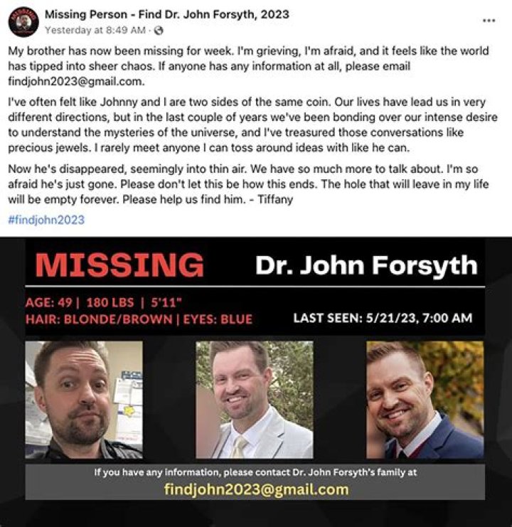 
Dr John Forsyth Missing Update, What Happened to Dr John Forsyth? Has Dr John Forsyth Been Found? 