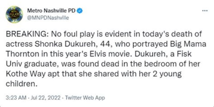 
‘Elvis’ Star Shonka Dukureh’s Cause of Death Revealed 