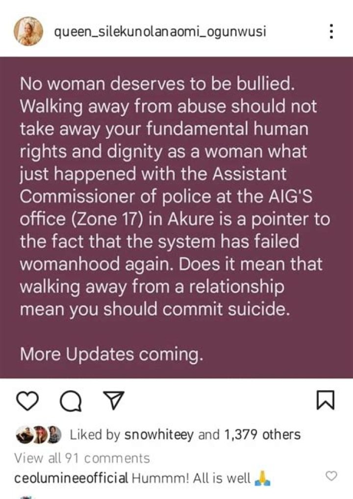 
Former Ooni Of Ife’s Wife, Queen Naomi Calls Out Police AIG Over Abuse 