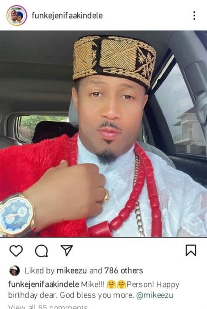 
Funke Akindele Sweetly Celebrates Mike Ezuruonye 