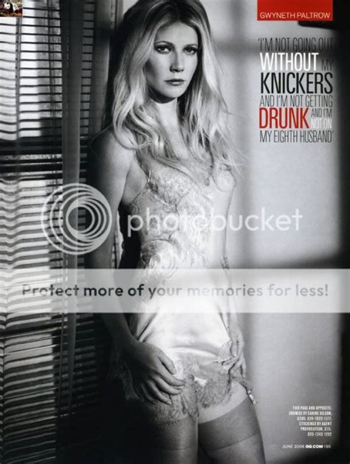 Gwyneth Paltrow in lingerie for British GQ