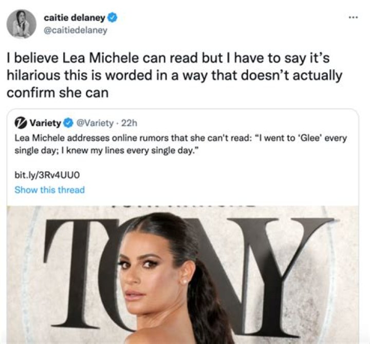 
Here’s Why the Internet Thinks Lea Michele Can’t Read 