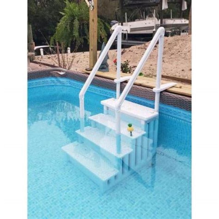 How do you attach a pool ladder to a deck?