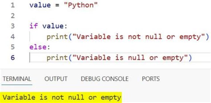 How do you check if a value is not null in Python?