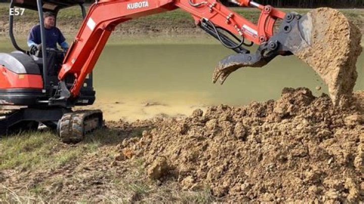 How do you dig a pond with an excavator?