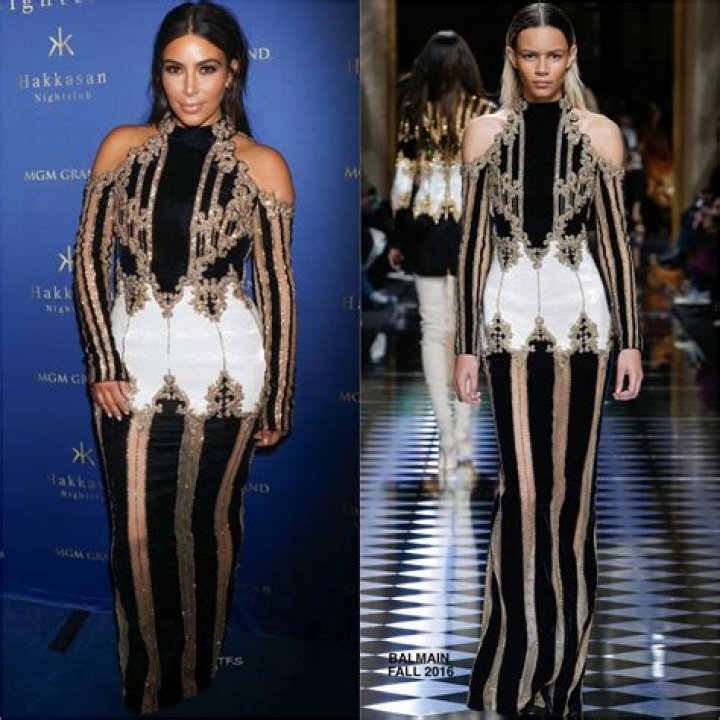 Kim Kardashian in Balmain at Hakkasan in Las Vegas: tragic or cute?