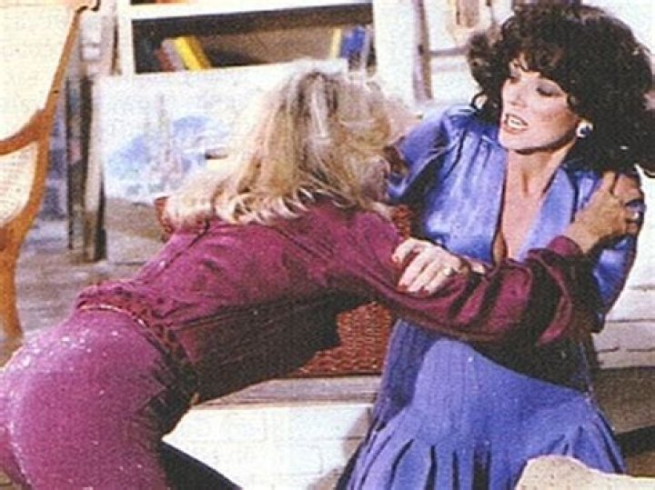 Linda Evans and Joan Collins Catfight