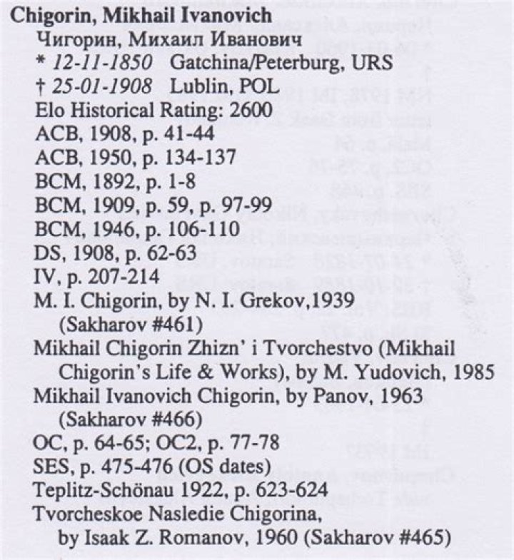 Mikhail Chigorin - Trivia, Family, Bio