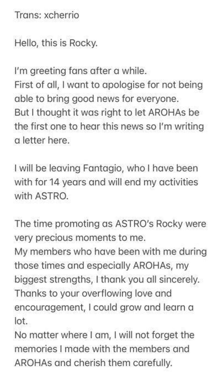 
“Thank you for everything”: Fans wish ASTRO’s Rocky well as Fantagio announces his departure from group and agency 