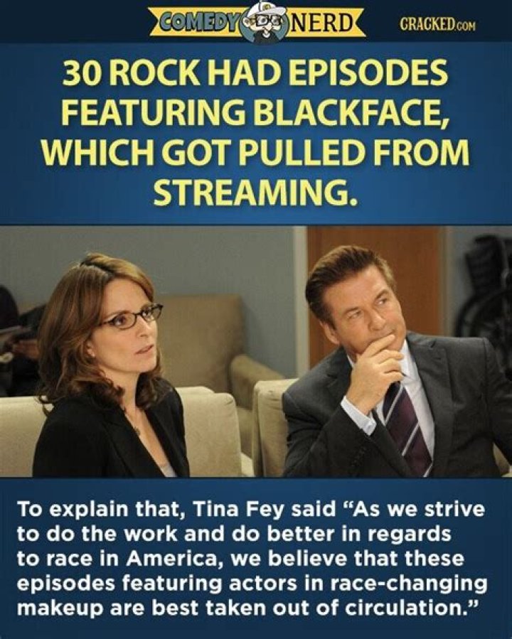 Tina Fey got the ’30 Rock’ blackface episodes pulled from circulation