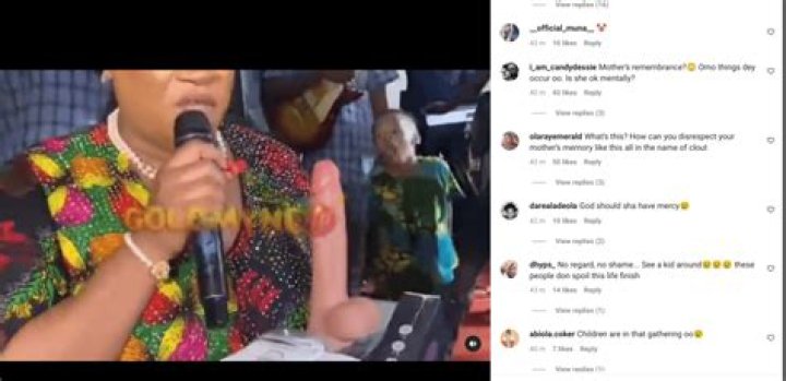 
Uproar as Nkechi Blessing shares dildo souvenir at late mum’s remembrance 