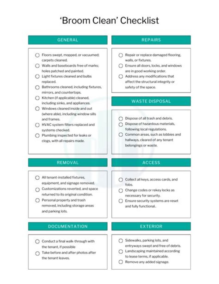 What does broom clean mean in a lease?