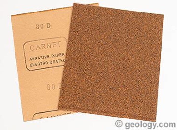 What is garnet sandpaper used for?