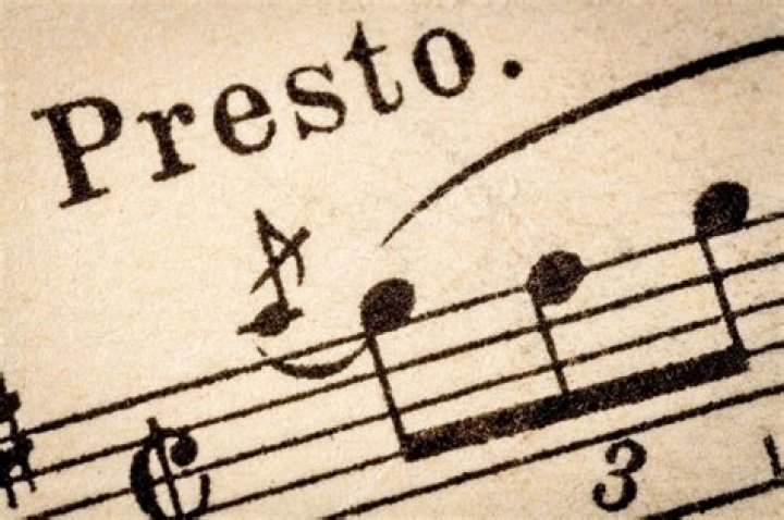 What is the meaning of Presto in music?