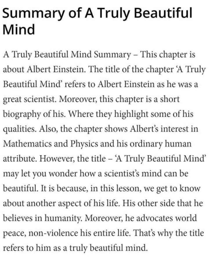 What is the summary of a beautiful mind?